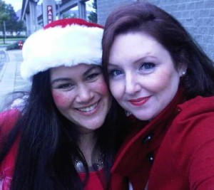 Team Beauty Night Elves dropping off stockings at locations across the Lower Mainland